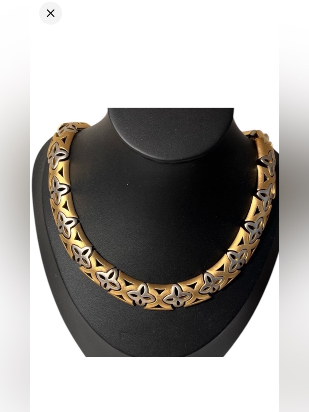 Vintage Butler choker necklace. Gold and silver two tone. Adjustable length